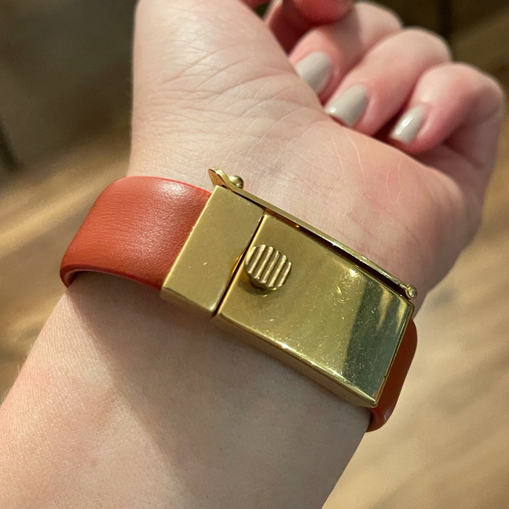 Celine Red Leather Wrap Bracelet - Picture 5 of 7